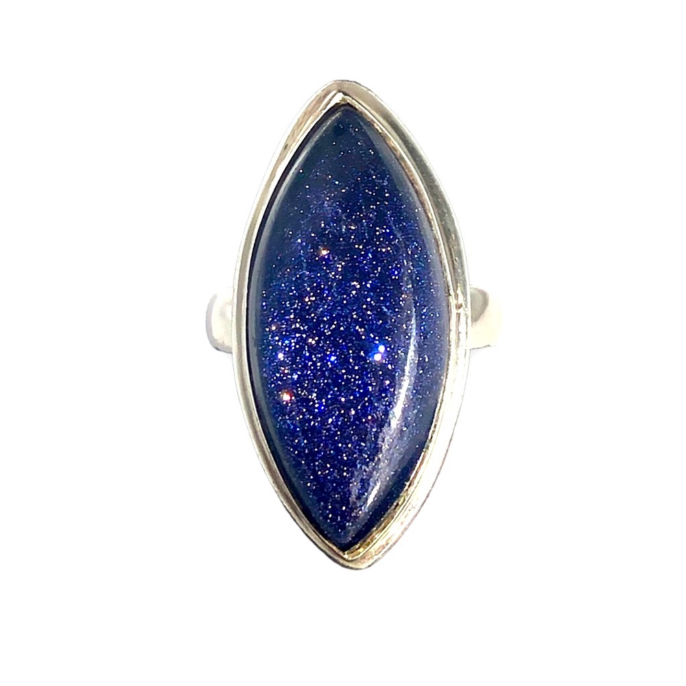 [vintage] Sterling Silver Purple Sunstone Ring - Size 6.5